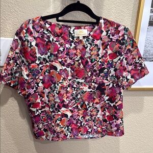 Collective Concepts Cropped Floral Blouse